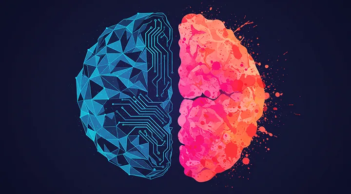 論理を表す左脳と感性を表す右脳のイラスト